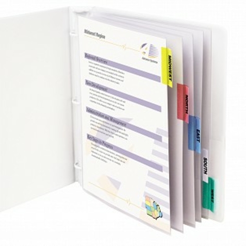 C-Line Products 05550 2 in. Sheet Protectors With Index Tabs, Asso