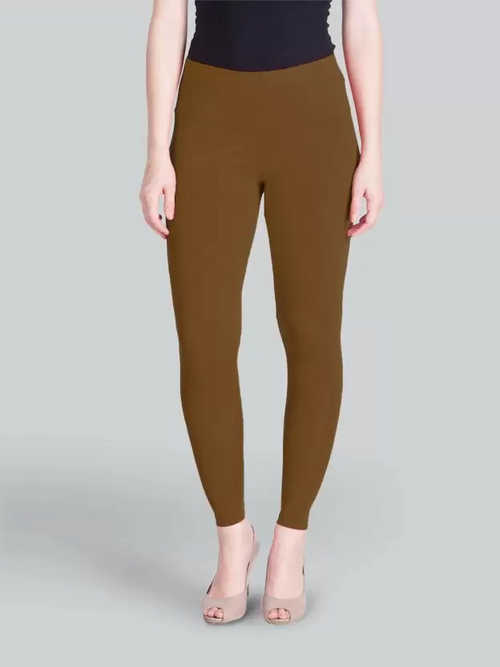 Women's  Ankle Length Ethnic Wear Legging  (Brown, Solid) Size L
