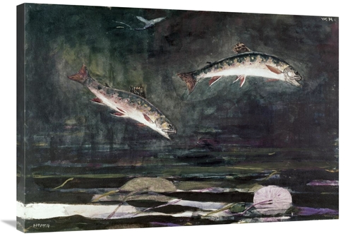 Global Gallery GCS-278023-36-142 36 in. Leaping Trout Art Print - Wins