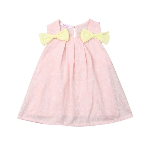 US Infant Baby Girl Flower Linen Sleeveless Skirt