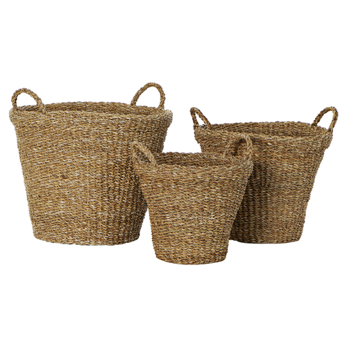 Basket set DKD Home Decor Fibre Bali (3 pcs) (50 x 50 x 40 cm)