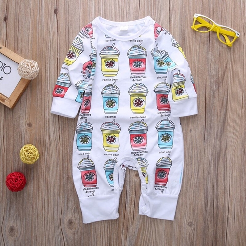 Baby Autumn Cartoon Print Jumpsuit 2016 Kids Baby