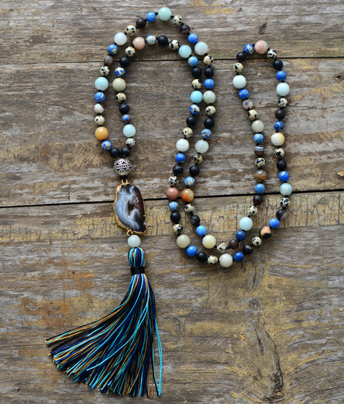 Luxury Drusy Necklace Natural Stones Gilded Druzy