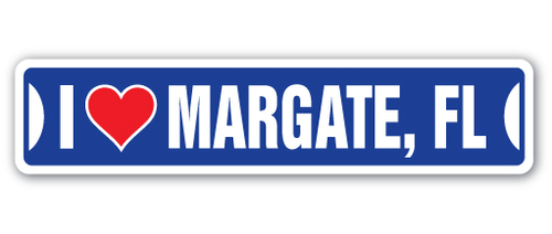 SignMission SSIL-Margate Fl Street Sign - I Love Margate, Florida