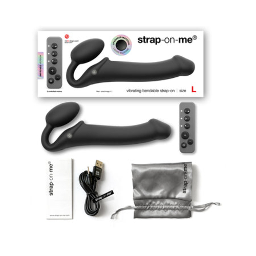 Strap-On-Me Rechargeable Remote-Controlled Silicone Vibrating Bendable