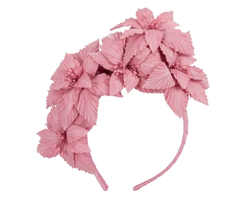 Dusty pink sculptured flower headband fascinator