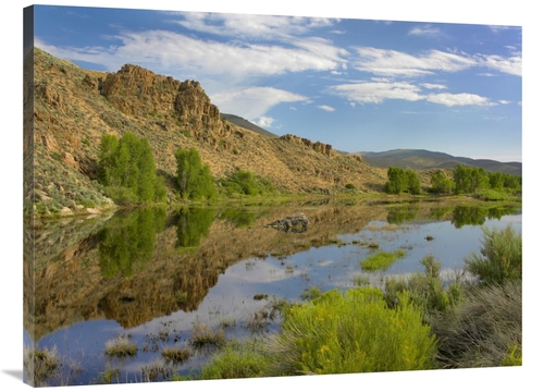 Global Gallery GCS-452174-3040-142 30 x 40 in. Cliffs Reflected in Lak