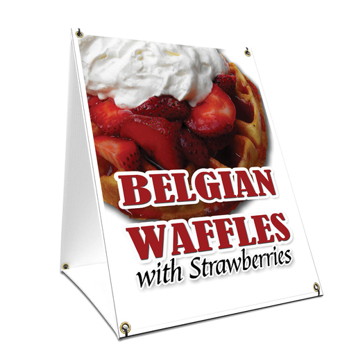 SignMission SBC-1824-Belgian Waffle With Strawberries 18 x 24 in. A-Fr