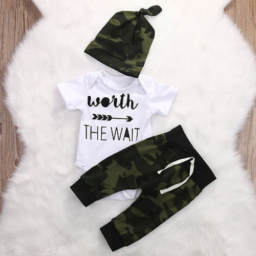 Army Green Newborn Baby Girl Boy Clothes