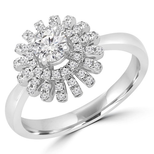 Majesty Diamonds MD190108-3.5 0.5 CTW Round Diamond Vintage Floral Mot