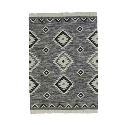 Black And White Tunisia Flatwoven Rug 180 X 270 Cm