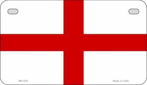 Smart Blonde MP-479 7 x 4 in. England Flag Novelty Metal Motorcycle Pl