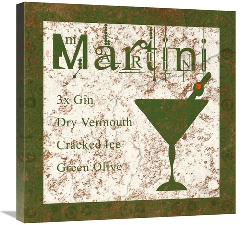 Global Gallery GCS-458097-2424-142 24 x 24 in. Cocktail Recipes - Mart