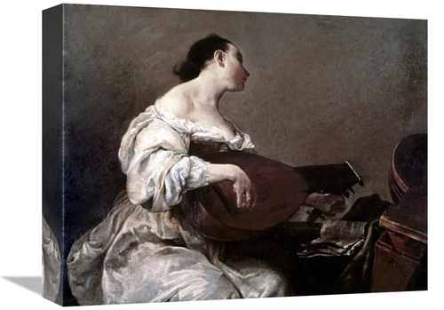 Global Gallery GCS-281922-16-142 16 in. Woman Playing a Lute Art Print