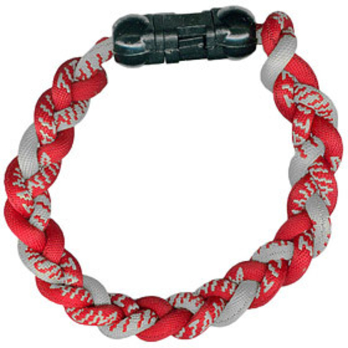 Titanium Ionic Braided Wristband Red/Silver