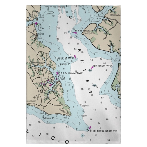 Betsy Drake GT11548PR 20 x 20 in. Pungo River, NC Nautical Map Gue