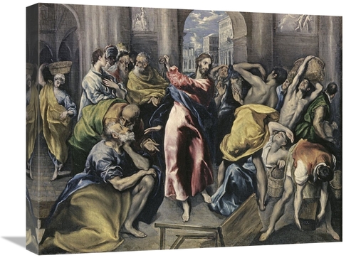 Global Gallery GCS-277474-22-142 22 in. Christ Driving Moneychangers F