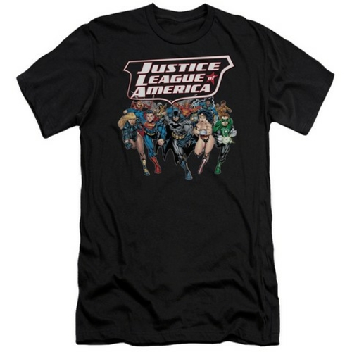 Trevco Jla-Charging Justice Short Sleeve Adult 30-1 Tee- Black - Large