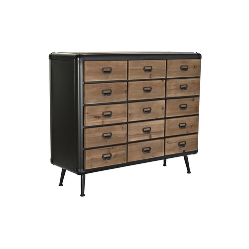 Chest of drawers DKD Home Decor Brown Black Metal Fir Loft 114 x 42 x