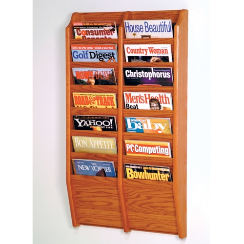 Wooden Mallet MR36-14BL Cascade 14 Pocket Magazine Rack - Black, L