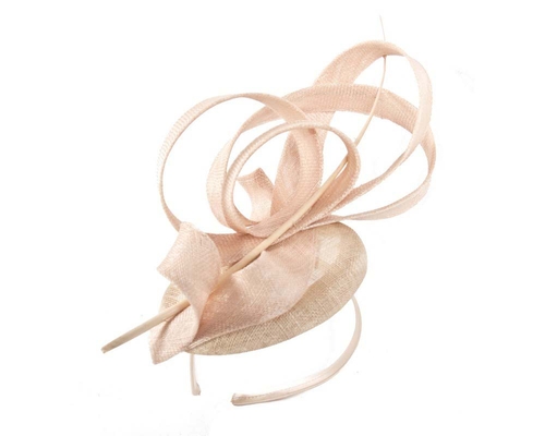 Edgy tall nude fascinator