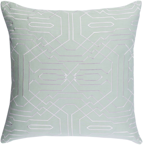 Surya RDW009-2020 Ridgewood Pillow Cover - Mint & White - 20 x 20 x 0.