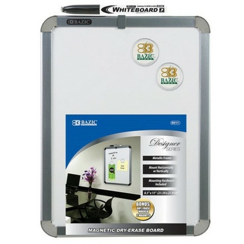 Bazic 6011   BAZIC 8.5" X 11" Magnetic Dry Erase Board w/ Ma
