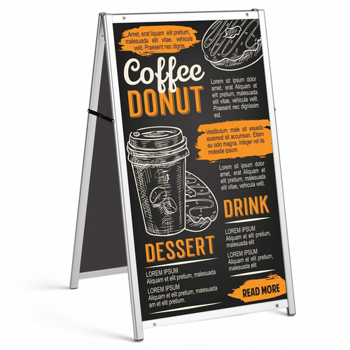 Folding A-board Sign Frame Poster Stand Double-Sided Sign Holder