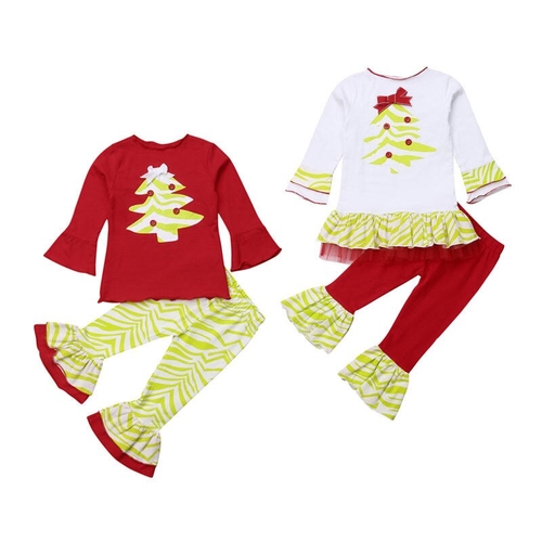 Little Girls Christmas Clothes Sets Kids Baby Girl