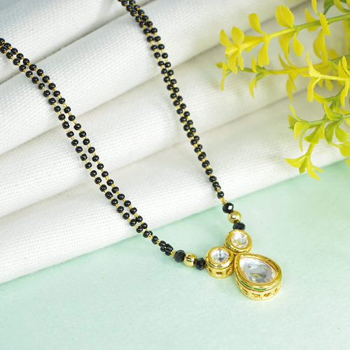 Jewelopia Kundan Pear shape Mangalsutra Tanmaniya Nallapusalu 