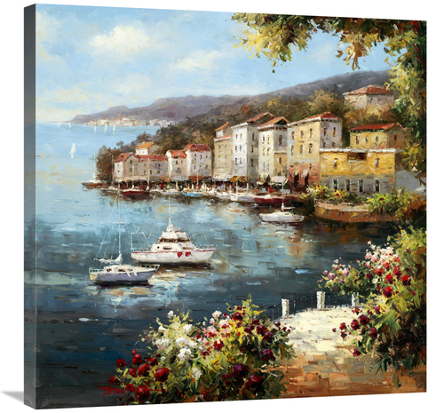Global Gallery GCS-132510-3030-142 30 x 30 in. Mediterranean Yacht Har