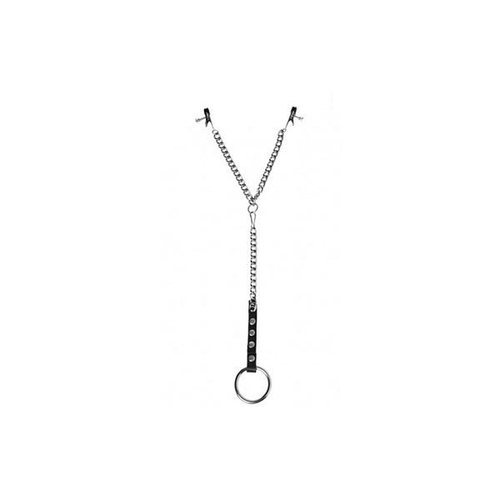 Nipple Clamps And Cock Ring Set Silver