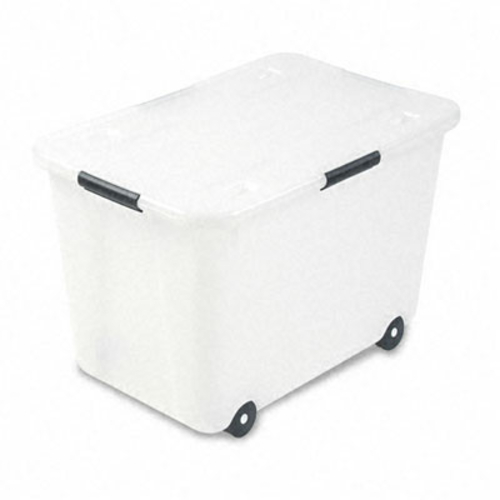 Advantus 34009 Rolling Storage Box  Clear  15-Gallon Size