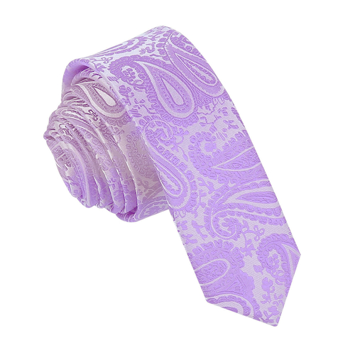 Paisley Skinny Tie - Lilac