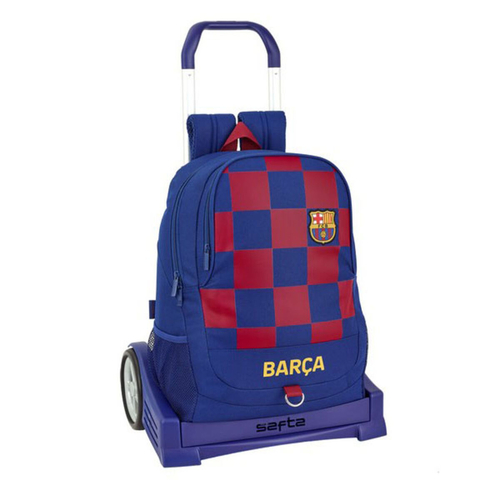 School Rucksack with Wheels F.C. Barcelona Evolution Navy Blue