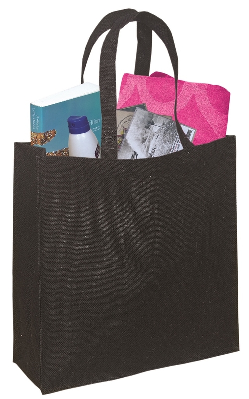 Debco E6708 Laminated Jute Tote Bag - Black 