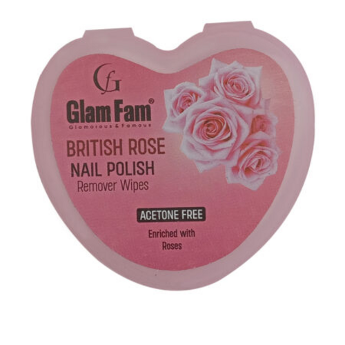 GLAMFAM "BRITISH ROSE" HEART SHAPE REMOVER WIPES