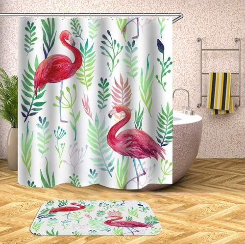 Two Flamingos Shower Curtain