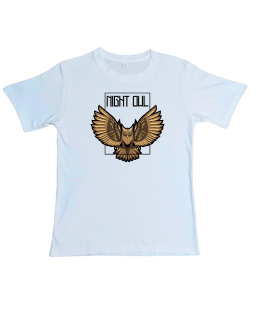 Regular Fit White Tshirt for men & women for Evergreen- design (NIGHT