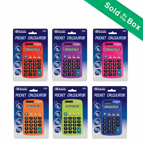 Bazic  3009  8-Digit Dual Power Pocket Size Calculator Case of 24
