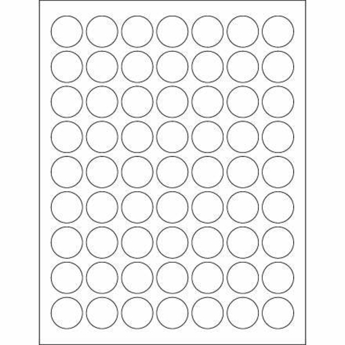 Box Partners LL300 1 in. Glossy White Circle Laser Labels - Pack of 63