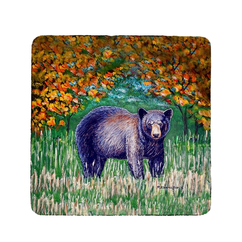 Betsy Drake CT536 4 x 4 in. Black Bear Coaster - Set of 4