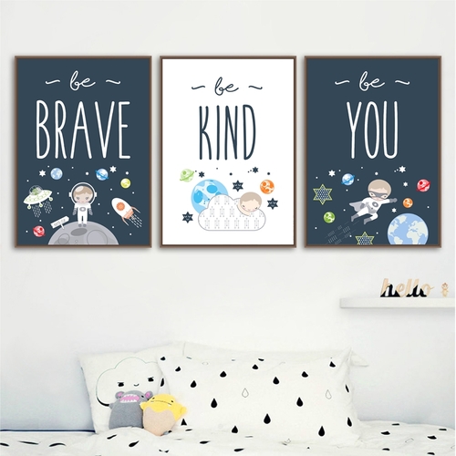 Space Themed Nursery Wall Art Prints Be