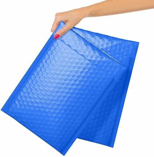 Pack of 10 Blue Bubble Mailers 7.25 x 11 Blue Poly Mailers 7 1/4 x 11