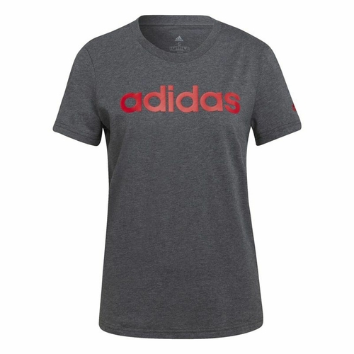 Women’s Short Sleeve T-Shirt Adidas Loungewear Essentials Logo Dark