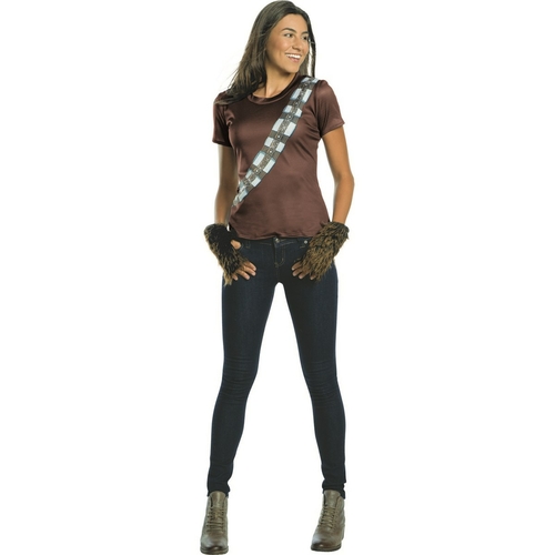 Rubies 284184 Halloween Star Wars Womens Chewbacca Rhinestone T-Shirt 