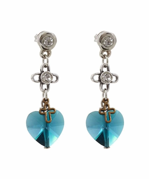 Deep blue crystals drop earrings