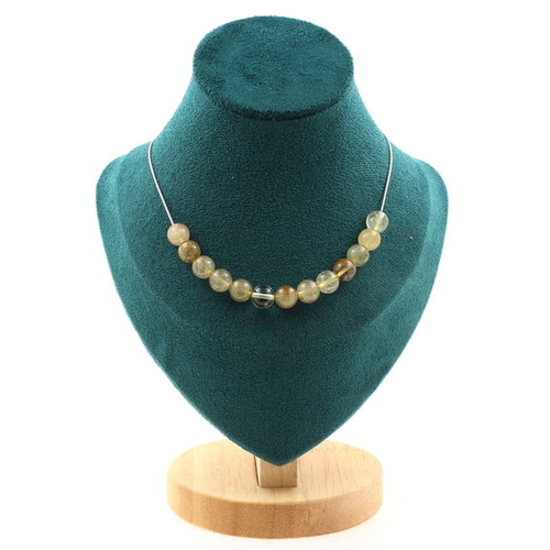 Rutilated Quartz 8 mm 15 beads necklace