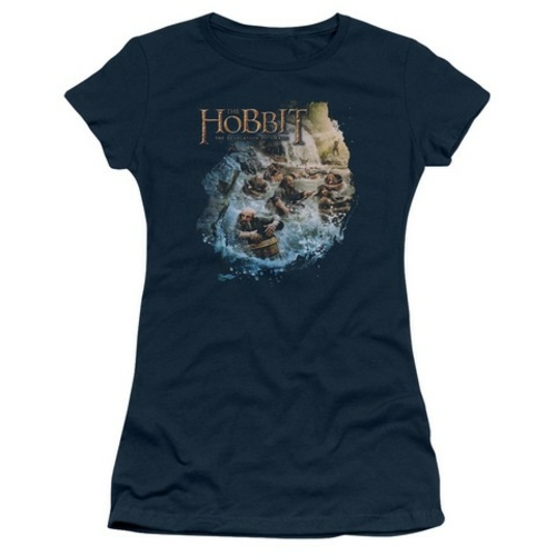 Main Trevco Hobbit-Barreling Down Short Sleeve Junior Sheer Tee- Navy - Sma image