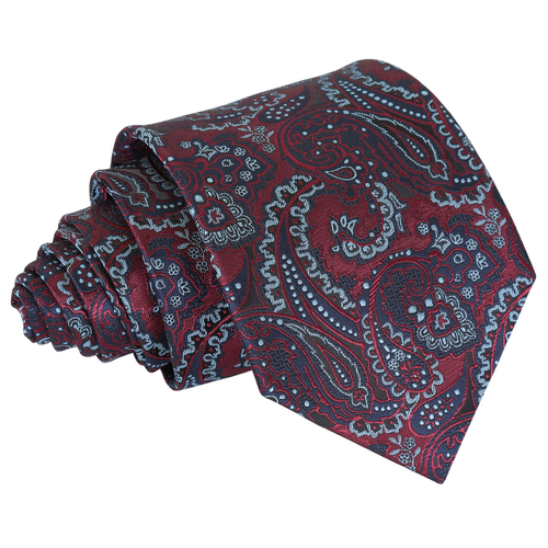 Royal Paisley Classic Tie - Burgundy & Navy